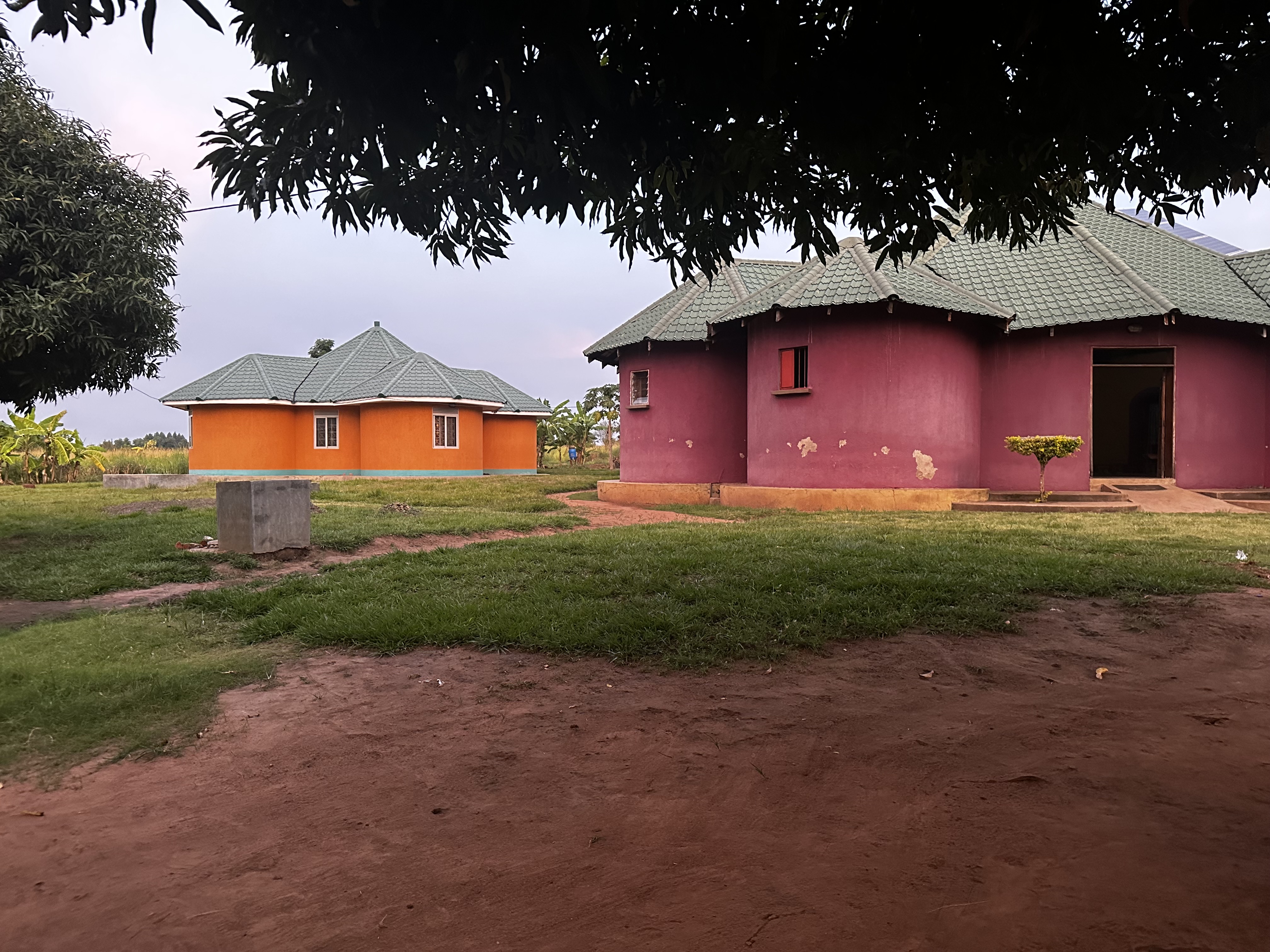 Featuring colorful birthing huts